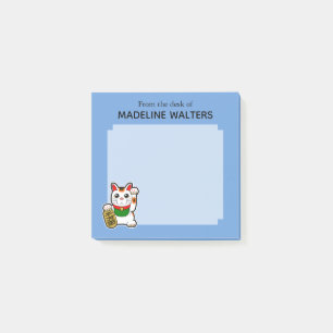Bloco De Notas Gato afortunado japonês personalizado