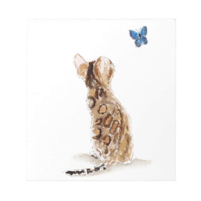 Bloco De Notas Gato Bengal & Borboleta (Frente)