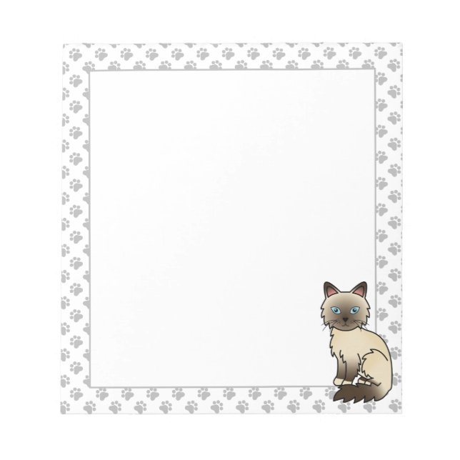 Bloco De Notas Gato Birman / Ragdoll Chocolate Point Fofinho & Pa (Frente)