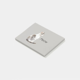 Bloco De Notas Gato Branco Cinza