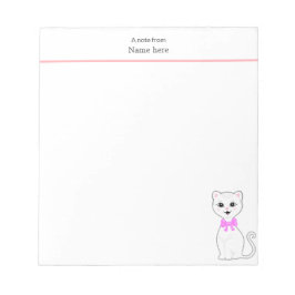 Bloco De Notas Gato Branco Fofo Simples