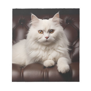 Bloco De Notas Gato branco majestoso