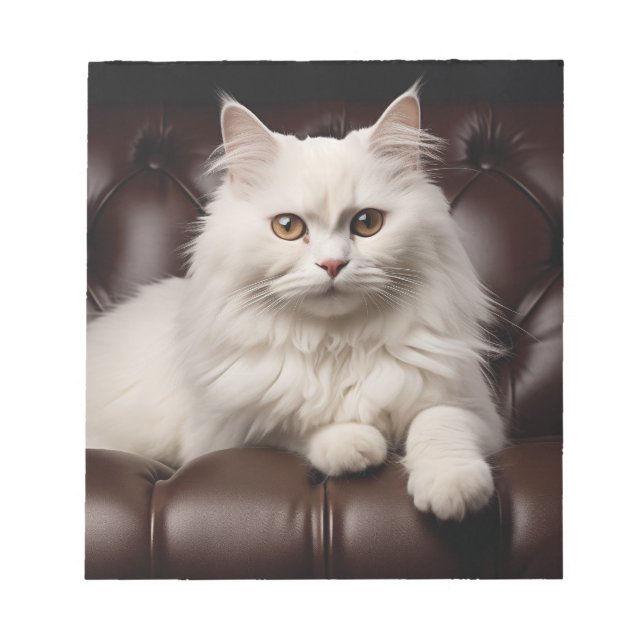 Bloco De Notas Gato branco majestoso (Frente)