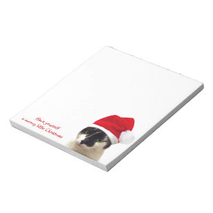 Bloco De Notas Gato com chapéu do papai noel