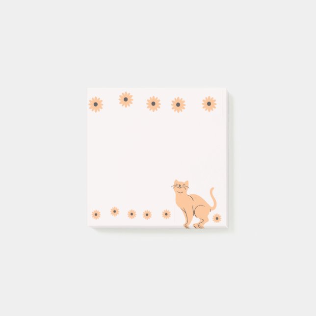 Bloco De Notas Gato com flor (Frente)
