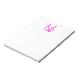 Bloco De Notas Gato cor-de-rosa brilhante