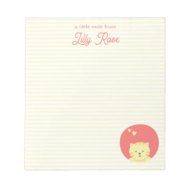 Bloco De Notas Gato Cor-de-Rosa, Gato-Rosa Personalizado, Raparig