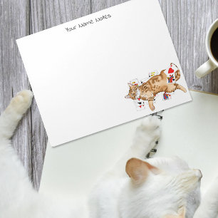 Bloco De Notas Gato de Cartões de Jogo Solitários