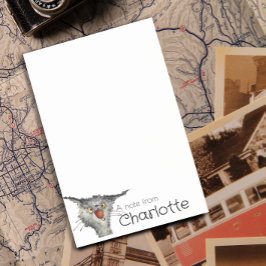 Bloco De Notas Gato de cartoon de cinza engraçado e nome da abelh