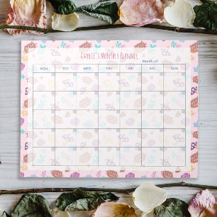 Bloco De Notas Gato de Cheshire Giro Floral Cor-de-Rosa, Cujo Pla
