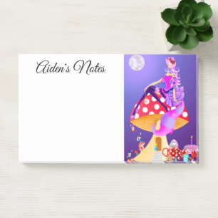 Bloco De Notas Gato de Cheshire no Cogumelo Wonderland