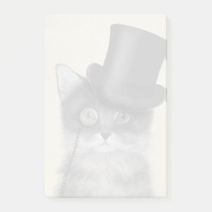 Bloco De Notas Gato de Cinza com chapéu superior