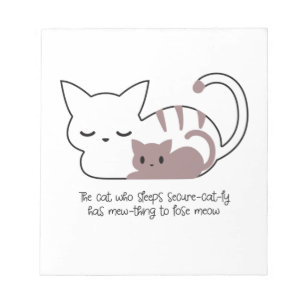 Bloco De Notas Gato de Dormir Engraçado e Arte II