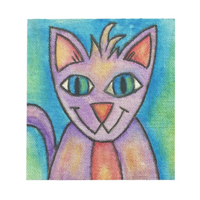 Bloco De Notas Gato de Gatinho Púrpura Rosa (Frente)