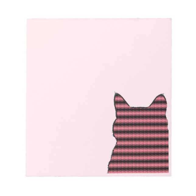 Bloco De Notas Gato de Gatinho Rosa no Canto (Frente)