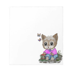 Bloco De Notas Gato de Gato e Borboleta