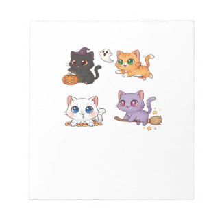 Bloco De Notas Gato de Halloween Gato Espantoso e Elegante Inspir