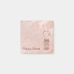 Bloco De Notas Gato-de-ouro-Rosa, engraçado e engraçado
