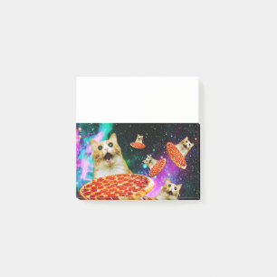 Bloco De Notas Gato de pizza espacial engraçado