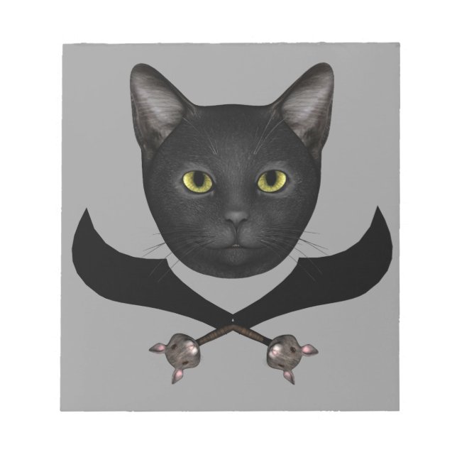 Bloco De Notas Gato de Sinalizador Pirata (Frente)