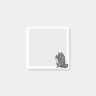 Bloco De Notas Gato de trabalho bonito nos vidros