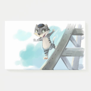 Bloco De Notas Gato Desliza Torre Eiffel – Notas de Paris 10" x 6
