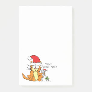 Bloco De Notas Gato Divertido Natal Ratinho Fofo