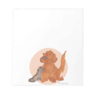 Bloco De Notas Gato e golden retriever/bloco de notas