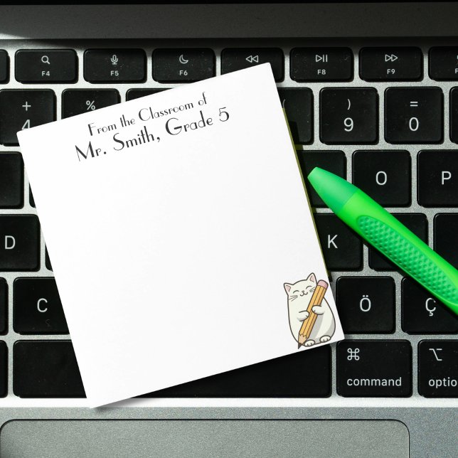 Bloco De Notas Gato e Lápis Bonitos,Apreciação do Professor,Perso (Criador carregado)