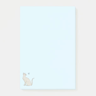 Bloco De Notas Gato elegante com borboleta