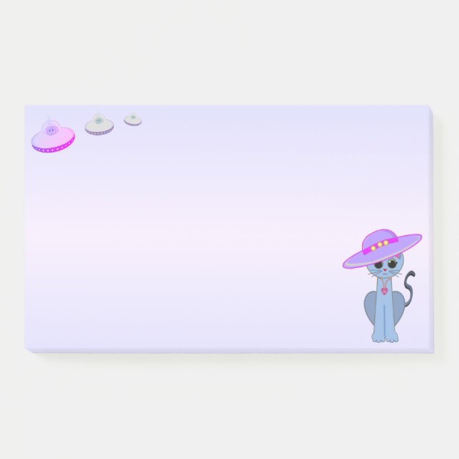 Bloco De Notas Gato em um chapéu e salsichas voadoras (Frente)