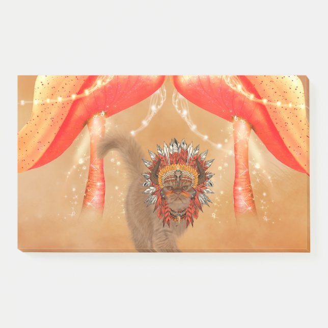 Bloco De Notas Gato engraçado com morada índia (Frente)