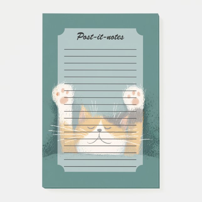 Bloco De Notas Gato Engraçado e Fofo Dormindo (Frente)