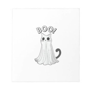 Bloco De Notas Gato Fantasma Fofo Kitty Boo Halloween Gatinho Ass