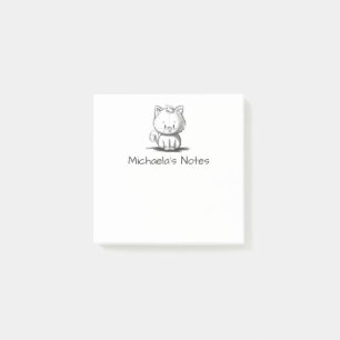 Bloco De Notas Gato Fofo Desenhado à Mão Simplesmente
