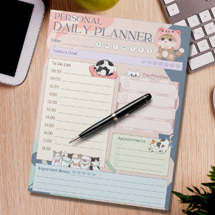 Bloco De Notas Gato Gato Gato Gato Gato de Planner Diário Pessoal