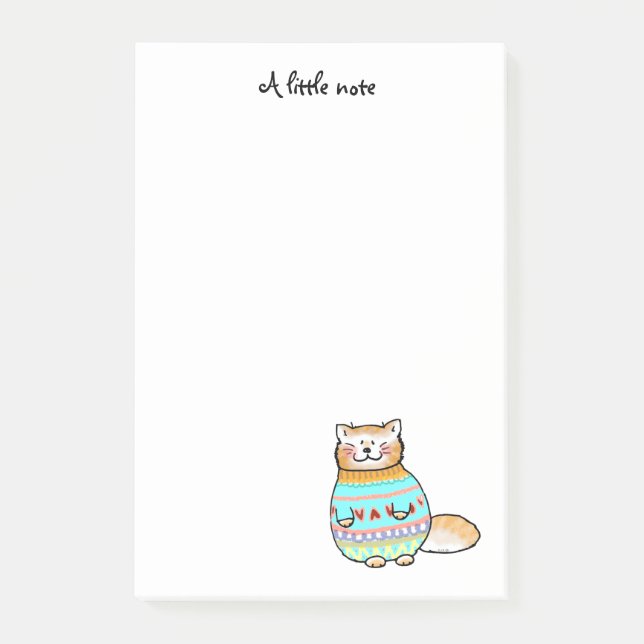 Bloco De Notas gato giro no suéter de inverno (Frente)