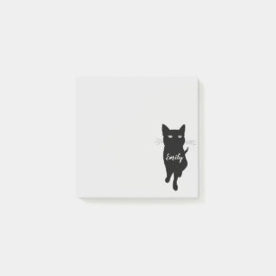 Bloco De Notas Gato gótico preto bonito com nome personalizado