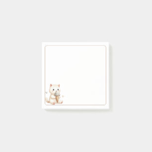 Bloco De Notas Gato Grito de Bordo Leve com Cone de Sorvete