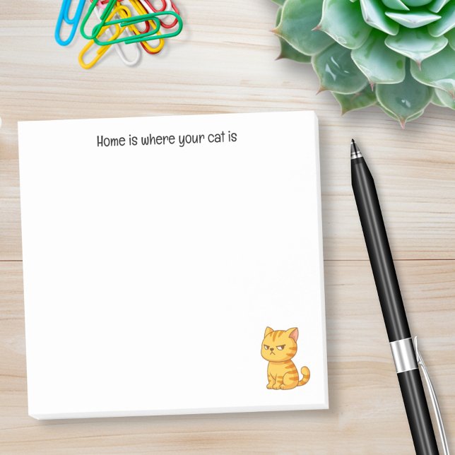 Bloco De Notas Gato Laranja Mal-Humorado com Texto Personalizado (Criador carregado)