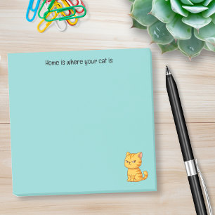 Bloco De Notas Gato Laranja Mal-Humorado com Texto Personalizado