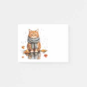 Bloco De Notas Gato Laranja Mal-Humorado na Chuva