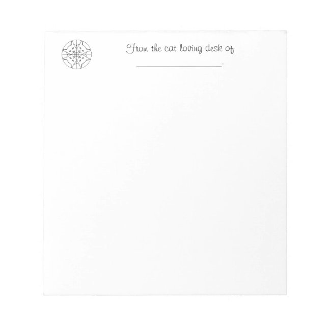 Bloco De Notas Gato Lover Caleidoscópio Gatos Corações Notepads (Frente)