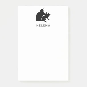 Bloco De Notas Gato Luta Desenhando Gatos Engraçados Desenho Pers