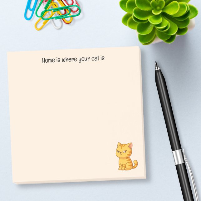 Bloco De Notas Gato Mal-Humorado Laranja Tabby com Texto Personal (Criador carregado)
