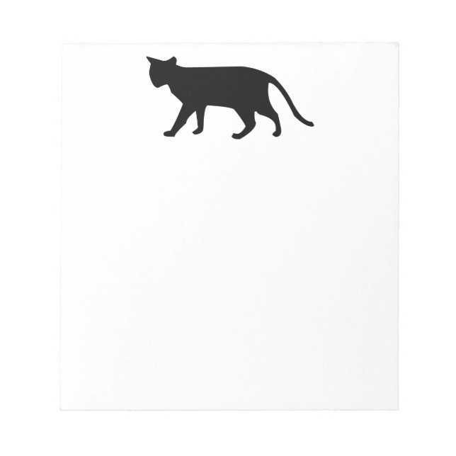 Bloco De Notas Gato Negro Gato de Silhuette Purr Meow Arte Simple (Frente)
