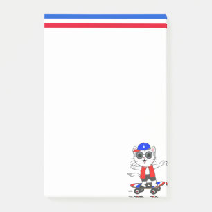 Bloco De Notas Gato Patinador Fofo