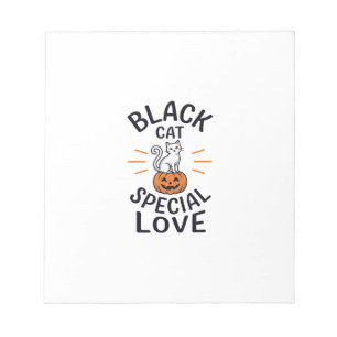 Bloco De Notas Gato Preto Amor Especial Design de Vetor de Gato d