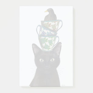 Bloco De Notas Gato Preto com Teacups e Blackbird