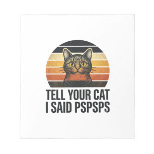 Bloco De Notas Gato Preto Engraçado Pspsps Design Vintage Pôr do